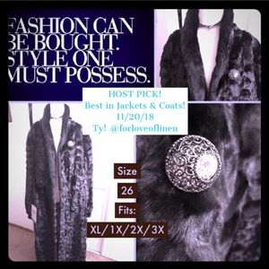 🎅HPSALE BLACK MINK FUR COAT TRUF KATT WILLIAMS 3X